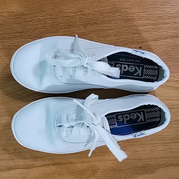 Girls Keds Champion Leather Sneakers, White, 11.5W, New-Slight Defect - Picture 6 of 16